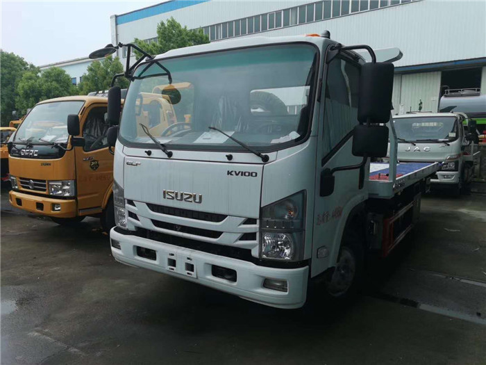 國六藍(lán)牌五十鈴KV100一拖二清障車